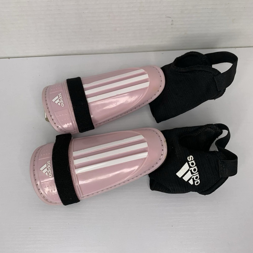 Adidas Adi Club Soccer Shin Guards with Ankle Protection, Pink, Size XS